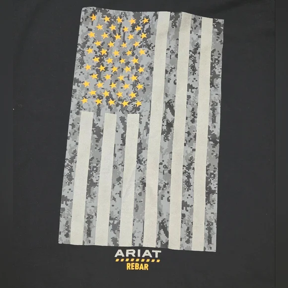 New Ariat Rebar Workwear Reflective Flag Full Zip Hoodie Mens Sz Small Black - Picture 9 of 9